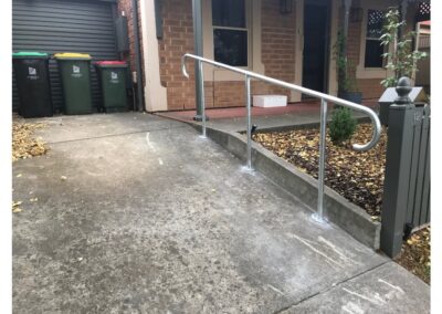 3m galvanised banister rail with curved edges